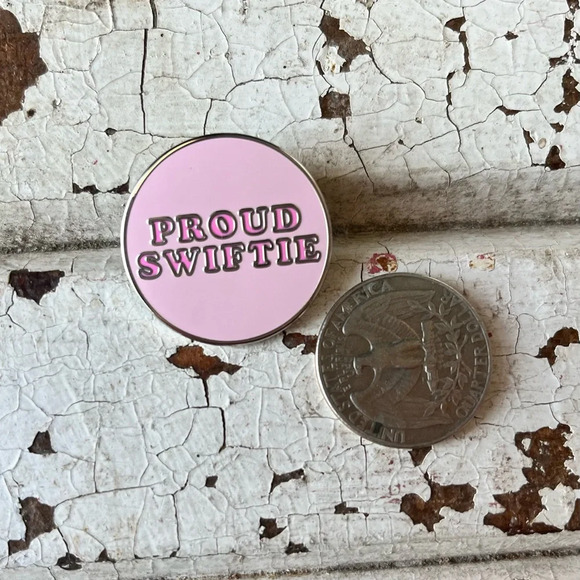 Brand new Taylor Swift “Proud Swiftie” pink enamel pin - Picture 3 of 3